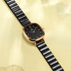 Women's Fashion Simple Light Luxury Alloy And Stainless Steel Quartz Watch With Oval Dial Waterproof