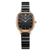 Women's Fashion Simple Light Luxury Alloy And Stainless Steel Quartz Watch With Oval Dial Waterproof