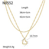 Women's Fashion Simple Light Luxury Temperament Love Double Layer Clavicle Necklace Copper Material Heart Pattern Electroplating Treatment