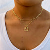 Women's Fashion Simple Light Luxury Temperament Love Double Layer Clavicle Necklace Copper Material Heart Pattern Electroplating Treatment