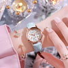 Women's Fashion Simple Luminous Double Calendar Waterproof Quartz Watch Alloy Case Imitation Leather Strap Stainless Steel Clasp Round Dial