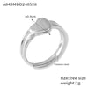 Women's Fashion Simple Personality Love Shape 316L Stainless Steel Gold Plated Open Ring With Heart And Geometric Patterns