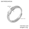Women's Fashion Simple Personality Love Shape 316L Stainless Steel Gold Plated Open Ring With Heart And Geometric Patterns