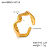 Women's Fashion Simple Personality Love Shape 316L Stainless Steel Gold Plated Open Ring With Heart And Geometric Patterns