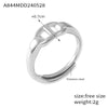 Women's Fashion Simple Personality Love Shape 316L Stainless Steel Gold Plated Open Ring With Heart And Geometric Patterns