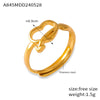 Women's Fashion Simple Personality Love Shape 316L Stainless Steel Gold Plated Open Ring With Heart And Geometric Patterns