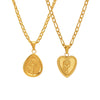 Women's Fashion Simple Stainless Steel And Titanium Steel Heart Pendant Necklace With Geometric Pattern Electroplated 18K Real Gold Light Luxury Style Versatile Accessories