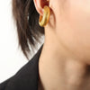 Women's Fashion Simple 316L Stainless Steel Goldplated Ushaped Geometric Ear Clip Earrings Jewelry