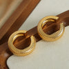Women's Fashion Simple 316L Stainless Steel Goldplated Ushaped Geometric Ear Clip Earrings Jewelry