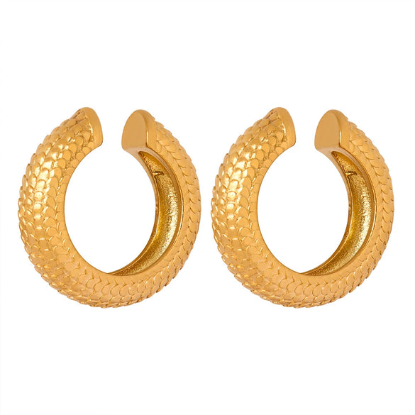 Women's Fashion Simple 316L Stainless Steel Goldplated Ushaped Geometric Ear Clip Earrings Jewelry