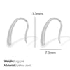 Women's Fashion Simple Ushaped Metal Fishhook Design 316L Stainless Steel Electroplated Earrings
