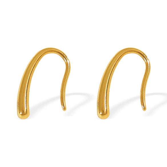 Women's Fashion Simple Ushaped Metal Fishhook Design 316L Stainless Steel Electroplated Earrings
