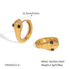Women's Fashion Snake Earrings Stainless Steel With Pvd Furnace Vacuum Real Gold Plating Animal Design