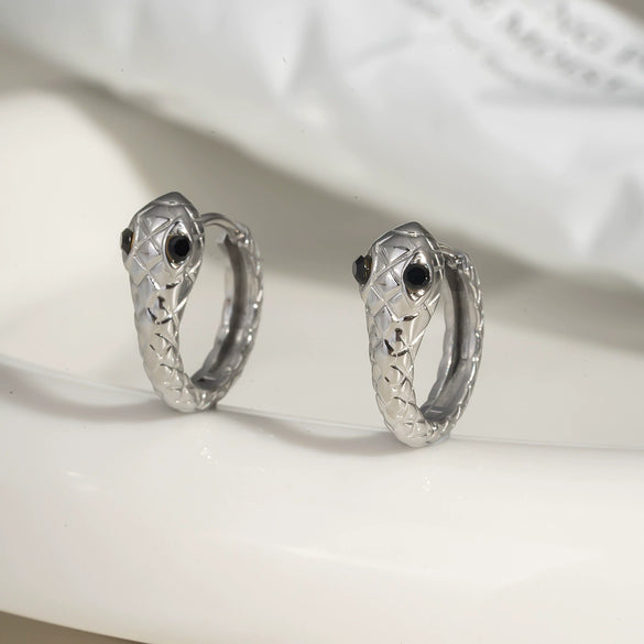 Women's Fashion Snake Earrings Stainless Steel With Pvd Furnace Vacuum Real Gold Plating Animal Design