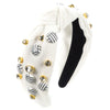 Women's Fashion Sports Style Solid Color Cloth Headband With Diamond Embedded Volleyball Accessories