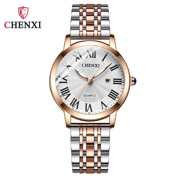Women's Fashion Square Alloy Case Stainless Steel Band Waterproof Diamond Inlaid Watch