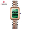 Women's Fashion Square Alloy Case Stainless Steel Band Waterproof Diamond Inlaid Watch