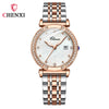 Women's Fashion Square Alloy Case Stainless Steel Band Waterproof Diamond Inlaid Watch