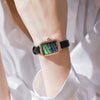 Women's Fashion Square Dial Leather Strap Quartz Watch Made Of Alloy With Stainless Steel Clasp And Mineral Strengthened Mirror