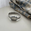 Women's Fashion Square Dial Watch Alloy Case Steel Wire Belt Simple Elegant Leisure Style