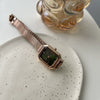 Women's Fashion Square Dial Watch Alloy Case Steel Wire Belt Simple Elegant Leisure Style