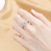 Women's Fashion Square Diamond Ring With Multicolor Zircon Copper Open Ring Jewelry Geometric Style