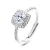 Women's Fashion Square Diamond Ring With Multicolor Zircon Copper Open Ring Jewelry Geometric Style