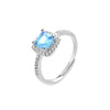 Women's Fashion Square Diamond Ring With Multicolor Zircon Copper Open Ring Jewelry Geometric Style