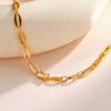 Women's Fashion Square Geometric Zircon Inlaid Stainless Steel Bracelet With 18K Gold Vacuum Plating