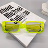 Women's Fashion Square Small Frame Fluorescent Green Sunglasses With Full Frame In Light Luxury Style Frame Material Pc Lens Material Resin