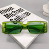 Women's Fashion Square Small Frame Fluorescent Green Sunglasses With Full Frame In Light Luxury Style Frame Material Pc Lens Material Resin