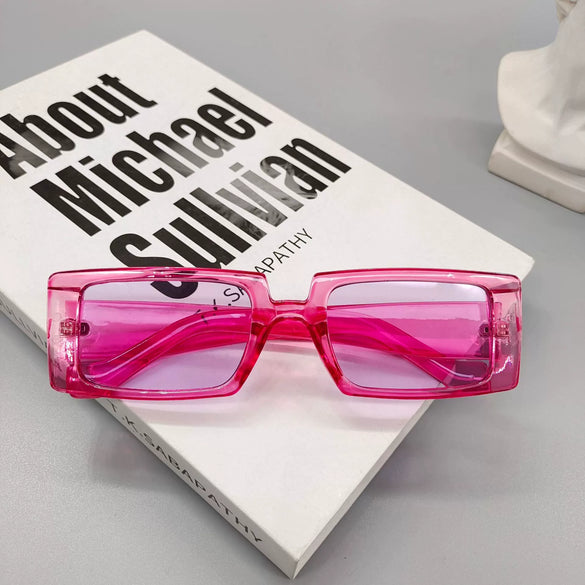 Women's Fashion Square Small Frame Fluorescent Green Sunglasses With Full Frame In Light Luxury Style Frame Material Pc Lens Material Resin