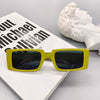 Women's Fashion Square Small Frame Fluorescent Green Sunglasses With Full Frame In Light Luxury Style Frame Material Pc Lens Material Resin
