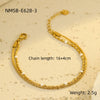 Women's Fashion Stainless Steel And 18K Gold Stacked Bracelets With Colorful Rice Beads And Electroplating Treatment