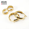 Women's Fashion Stainless Steel And 316L Stainless Steel Exaggerated Round Buckle Earrings With Geometric Style And Electroplating Treatment