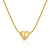 Women's Fashion 316L Stainless Steel And 316L Stainless Steel Heart And Letter Pendant Snake Bone Chain Necklace With Electroplating