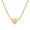 Women's Fashion 316L Stainless Steel And 316L Stainless Steel Heart And Letter Pendant Snake Bone Chain Necklace With Electroplating