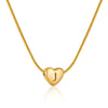 Women's Fashion 316L Stainless Steel And 316L Stainless Steel Heart And Letter Pendant Snake Bone Chain Necklace With Electroplating