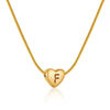 Women's Fashion 316L Stainless Steel And 316L Stainless Steel Heart And Letter Pendant Snake Bone Chain Necklace With Electroplating