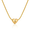 Women's Fashion 316L Stainless Steel And 316L Stainless Steel Heart And Letter Pendant Snake Bone Chain Necklace With Electroplating