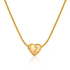Women's Fashion 316L Stainless Steel And 316L Stainless Steel Heart And Letter Pendant Snake Bone Chain Necklace With Electroplating