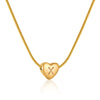 Women's Fashion 316L Stainless Steel And 316L Stainless Steel Heart And Letter Pendant Snake Bone Chain Necklace With Electroplating