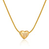 Women's Fashion 316L Stainless Steel And 316L Stainless Steel Heart And Letter Pendant Snake Bone Chain Necklace With Electroplating