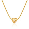 Women's Fashion 316L Stainless Steel And 316L Stainless Steel Heart And Letter Pendant Snake Bone Chain Necklace With Electroplating