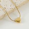 Women's Fashion 316L Stainless Steel And 316L Stainless Steel Heart And Letter Pendant Snake Bone Chain Necklace With Electroplating