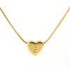Women's Fashion 316L Stainless Steel And 316L Stainless Steel Heart And Letter Pendant Snake Bone Chain Necklace With Electroplating