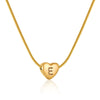 Women's Fashion 316L Stainless Steel And 316L Stainless Steel Heart And Letter Pendant Snake Bone Chain Necklace With Electroplating