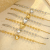 Women's Fashion Stainless Steel Beaded Heart Shaped Geometric Bracelet With 18K Electroplating