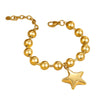 Women's Fashion Stainless Steel Beaded Heart Shaped Geometric Bracelet With 18K Electroplating