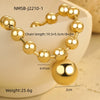 Women's Fashion Stainless Steel Beaded Heart Shaped Geometric Bracelet With 18K Electroplating